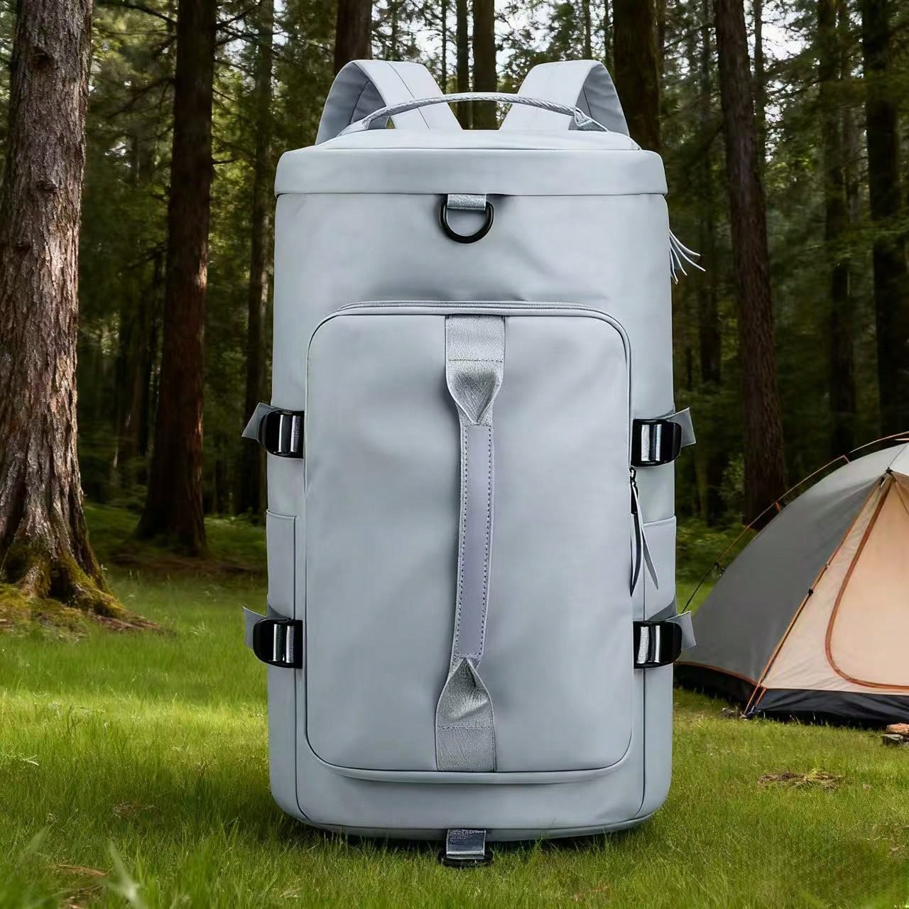 Weekender Bag Duffle - กระเป๋าเดินทางและออกกำลังกายสำหรับผู้หญิง - ผ้าอ็อกซ์ฟอร์ดพร้อมช่องใส่รองเท้าแยกต่างหาก, กระเป๋าเป้และกระเป๋าสะพายแบบปรับเปลี่ยนได้, เหมาะสำหรับทริปวันขอบคุณพระเจ้า, ทริปคริสต์มาส,