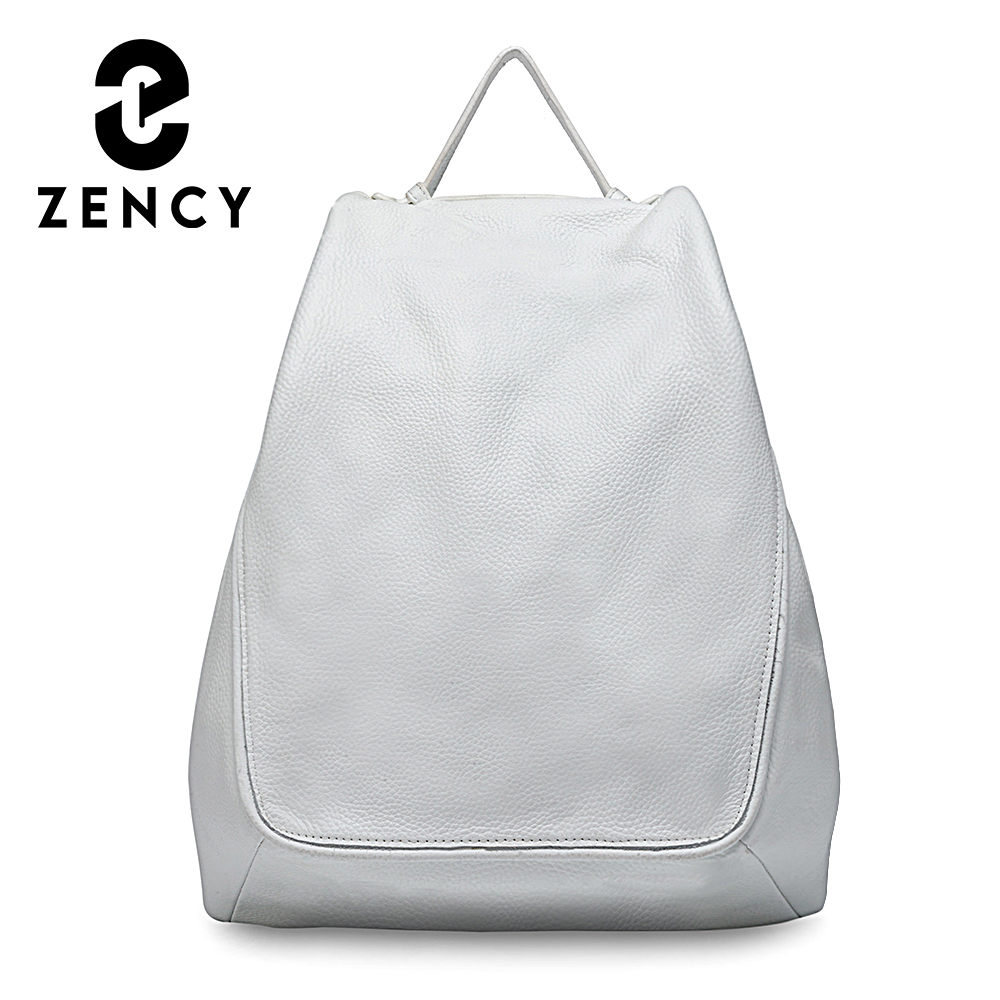Genuine Leather Backpack - Zency ผู้หญิง 100% ของแท้หนัง Anti-Theft กระเป๋าเป้สะพายหลังขนาดใหญ่ความจุกระเป๋าเดินทางสุภาพสตรีสุภาพสตรีไหล่