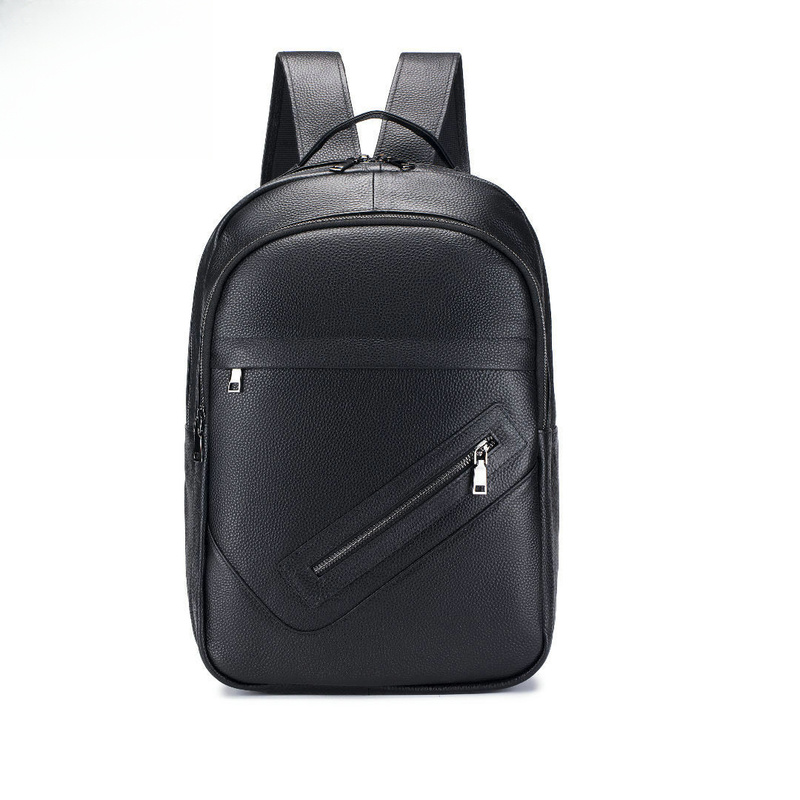 Genuine Leather Backpack - กระเป๋าหนังสะพายไหล่คู่สำหรับผู้ชาย - กระเป๋าเดินทางน้ำหนักเบาสำหรับธุรกิจและการใช้งานทั่วไป - กระเป๋าใส่คอมพิวเตอร์และหนังสือสำหรับเดินทาง