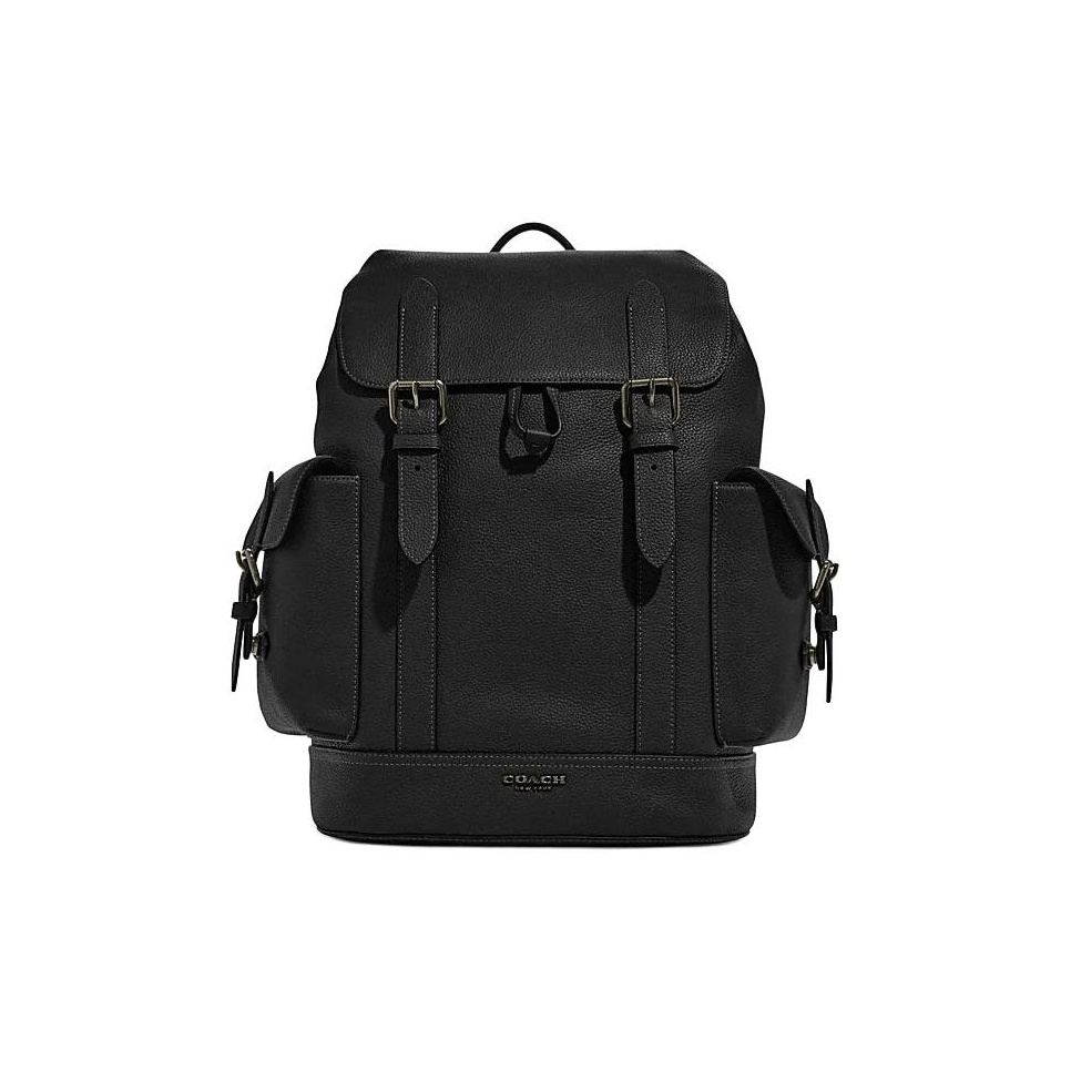 Genuine Leather Backpack - กระเป๋าเป้หนังวัว COACH Hudson ขนาดใหญ่สำหรับผู้ชาย สีดำ รุ่น