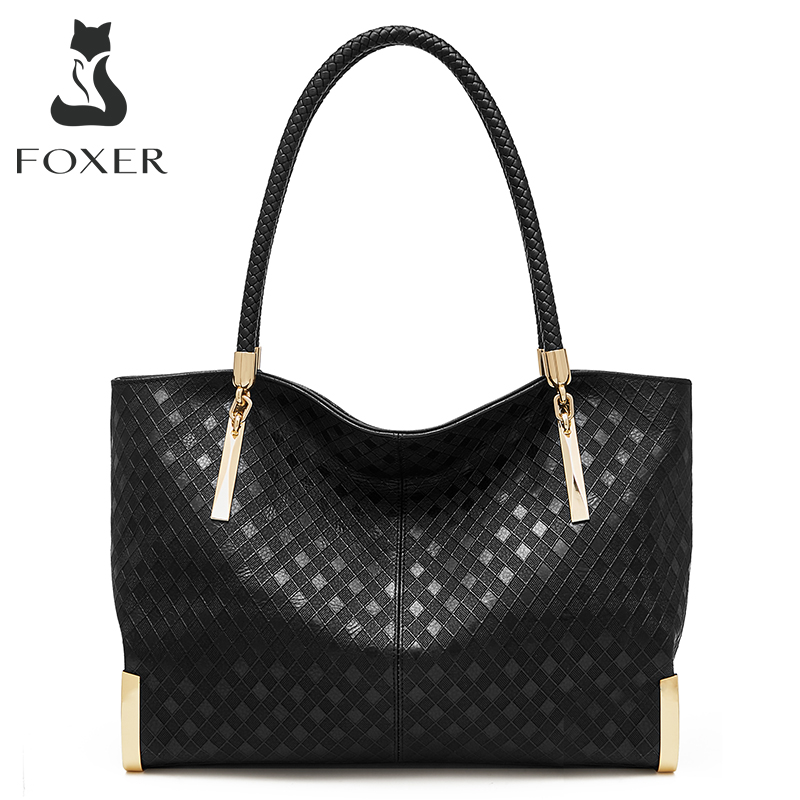 Luxury Bags Best - FOXER กระเป๋าถือสตรีหนังแท้ดีไซน์หรูหราสง่างามกระเป๋าสะพายไหล่ผู้หญิงกระเป๋าสะพายความจุขนาดใหญ่ของขวัญที่ดีที่สุดสำหรับแม่,ภรรยา