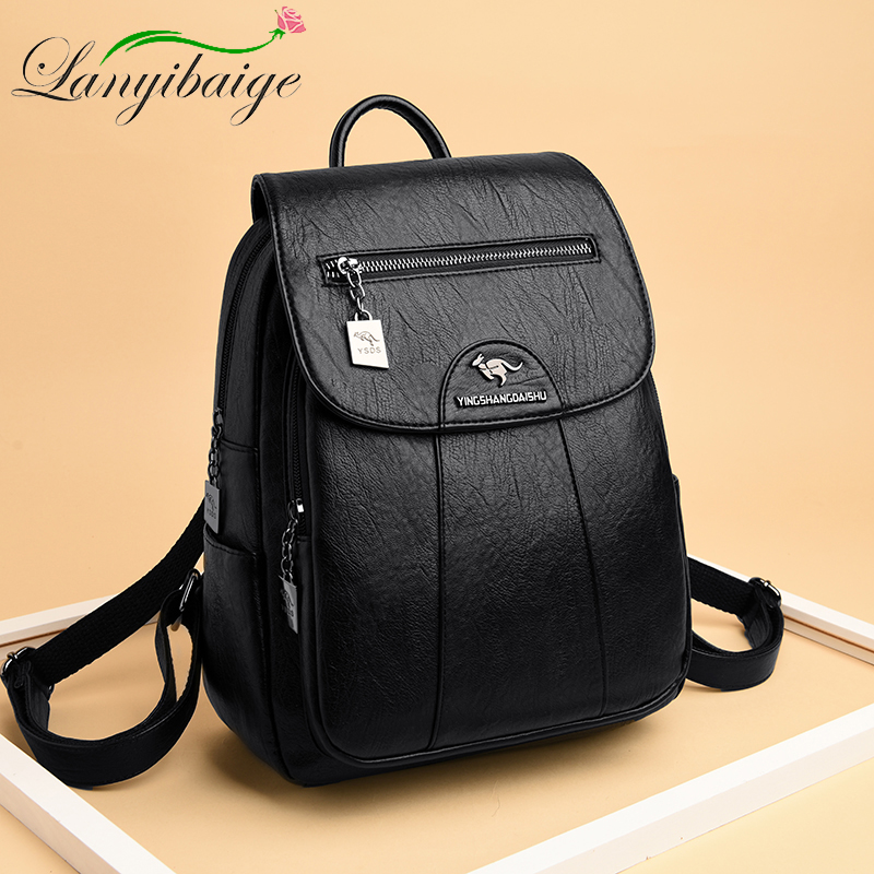 Genuine Leather Backpack - กระเป๋าเป้สะพายหลังผู้หญิงรุ่นใหม่ปี 2026 หนังนุ่มคุณภาพสูง ความจุขนาดใหญ่ เหมาะสำหรับเดินทางท่องเที่ยวและไปโรงเรียนสำหรับวัยรุ่นหญิง มี