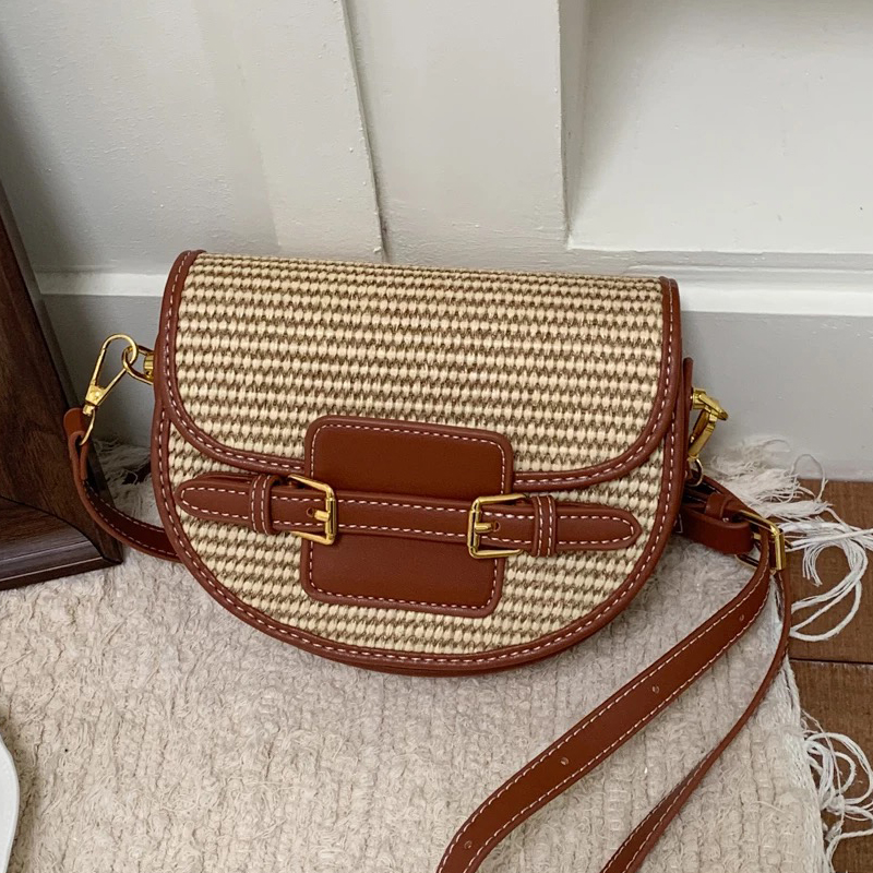 Luxury Bags 2026 - กระเป๋าสะพายทรงอังกฤษขนาดเล็กสำหรับผู้หญิง กระเป๋าถือดีไซน์หรูหรา รุ่นใหม่ปี 2026 ทำจากวัสดุปาปิรัสถัก พร้อมสายสะพาย
