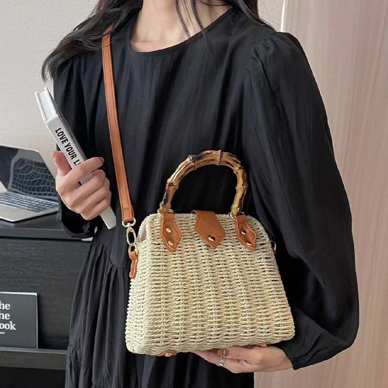 Luxury Bags Trend 2025 - 2025 Luxury Designerแฟชั่นไม้ไผ่Handทอหวายกระเป๋าถือผู้หญิงวันหยุดชายหาดกระเป๋าแนวโน้มToteไหล่กระเป๋า