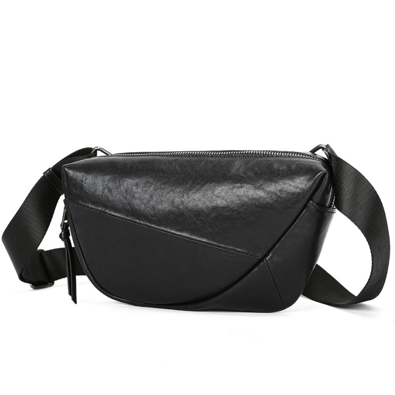 Saddle Bag Distressed - กระเป๋าคาดหน้าอกผู้ชายหนังแท้สไตล์วินเทจ กระเป๋าสะพายหนังวัวแบบเรียบง่ายและลำลอง กระเป๋าหนังวัวชั้นบนสุดความจุขนาดใหญ่