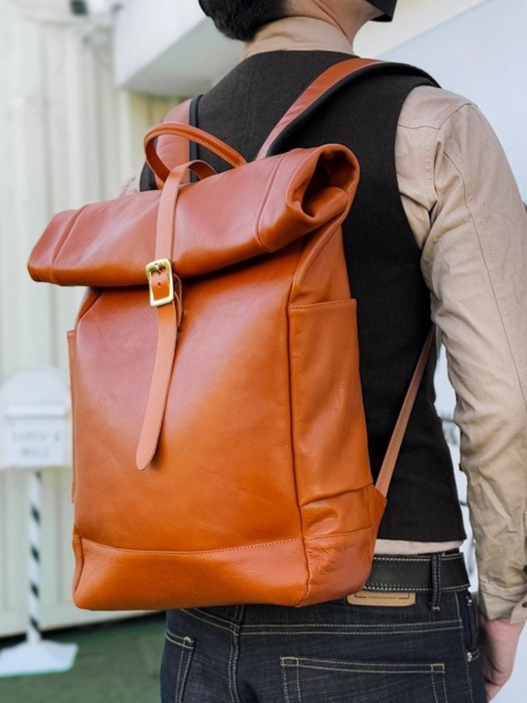 กระเป๋าเป้สะพายหลังหนังแท้ความ - Genuine Leather Backpack บทวิจารณ์และราคา