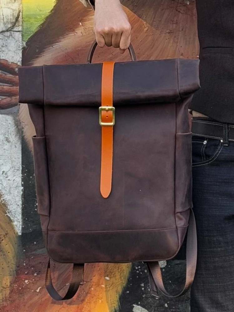กระเป๋าเป้สะพายหลังหนังแท้ความ - Genuine Leather Backpack บทวิจารณ์และราคา