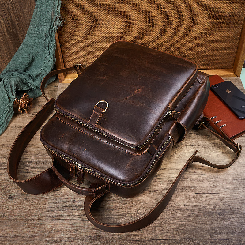 กระเป๋าเป้สะพายหลังหนังแท้เคลื - Genuine Leather Backpack บทวิจารณ์และราคา