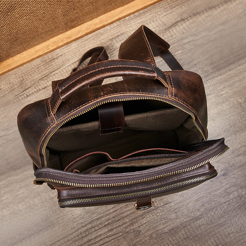 กระเป๋าเป้สะพายหลังหนังแท้เคลื - Genuine Leather Backpack บทวิจารณ์และราคา