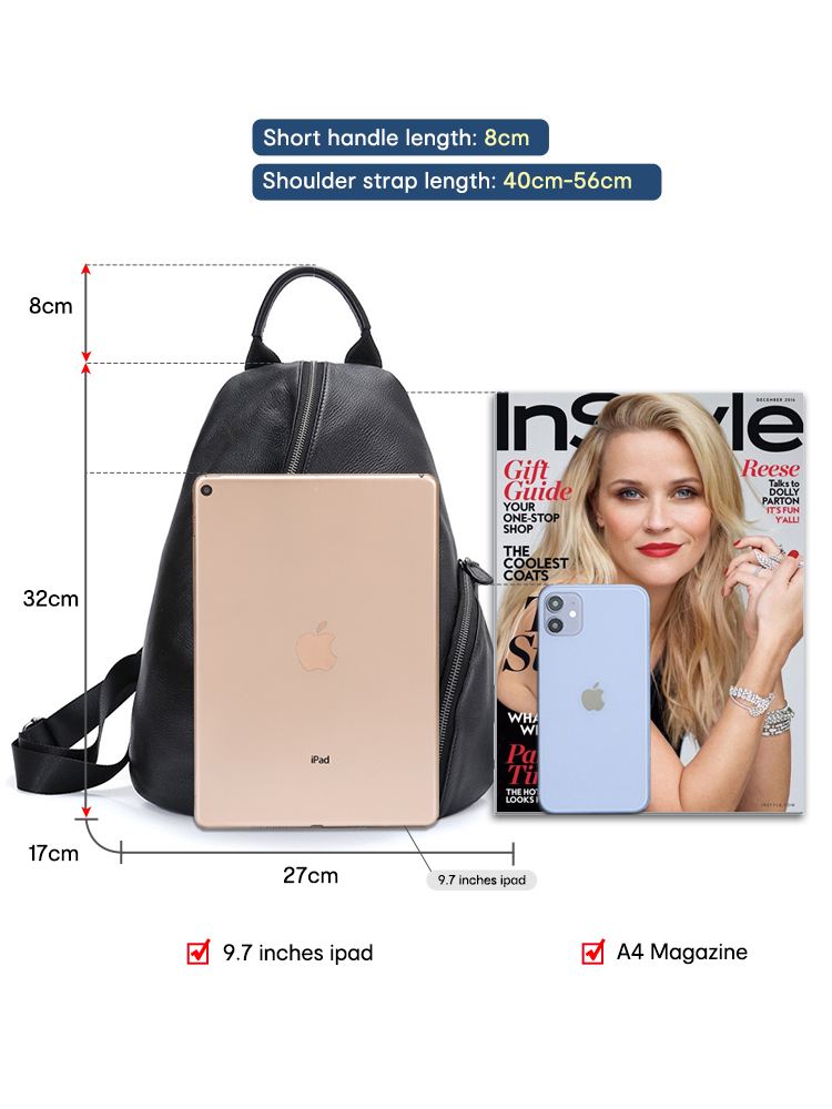 Zency ของแท้หนัง Anti-Theft กร - Genuine Leather Backpack บทวิจารณ์และราคา