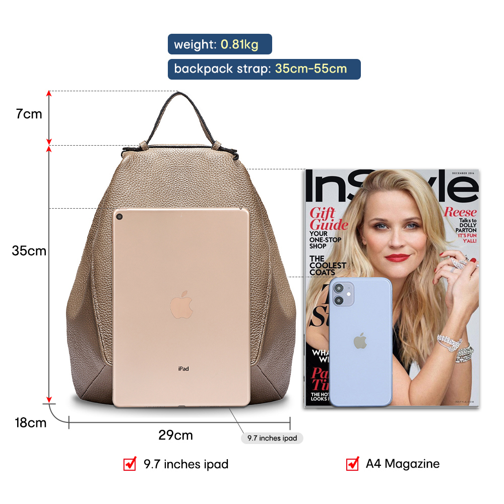 Zency ผู้หญิง 100% ของแท้หนัง  - Genuine Leather Backpack บทวิจารณ์และราคา