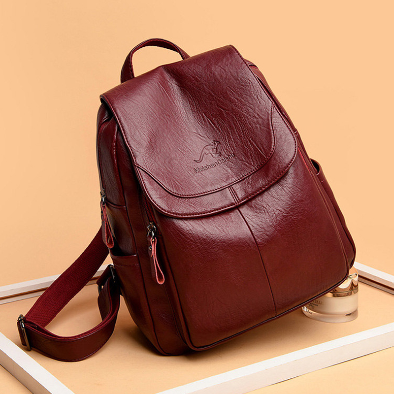 กระเป๋าเป้หนังแท้สไตล์วินเทจสำ - Genuine Leather Backpack บทวิจารณ์และราคา
