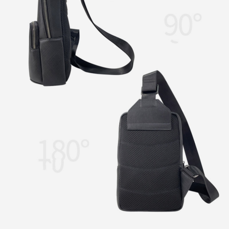 กระเป๋าสะพายของผู้ชายสีดำดีไซน - Genuine Leather Backpack บทวิจารณ์และราคา