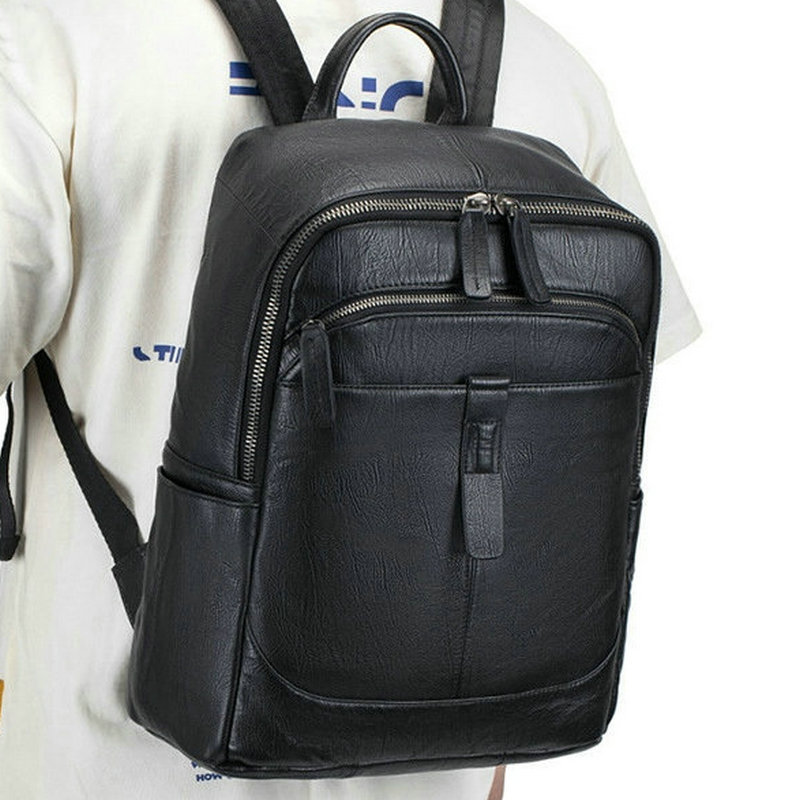 กระเป๋าหนังสะพายไหล่คู่สำหรับผ - Genuine Leather Backpack บทวิจารณ์และราคา