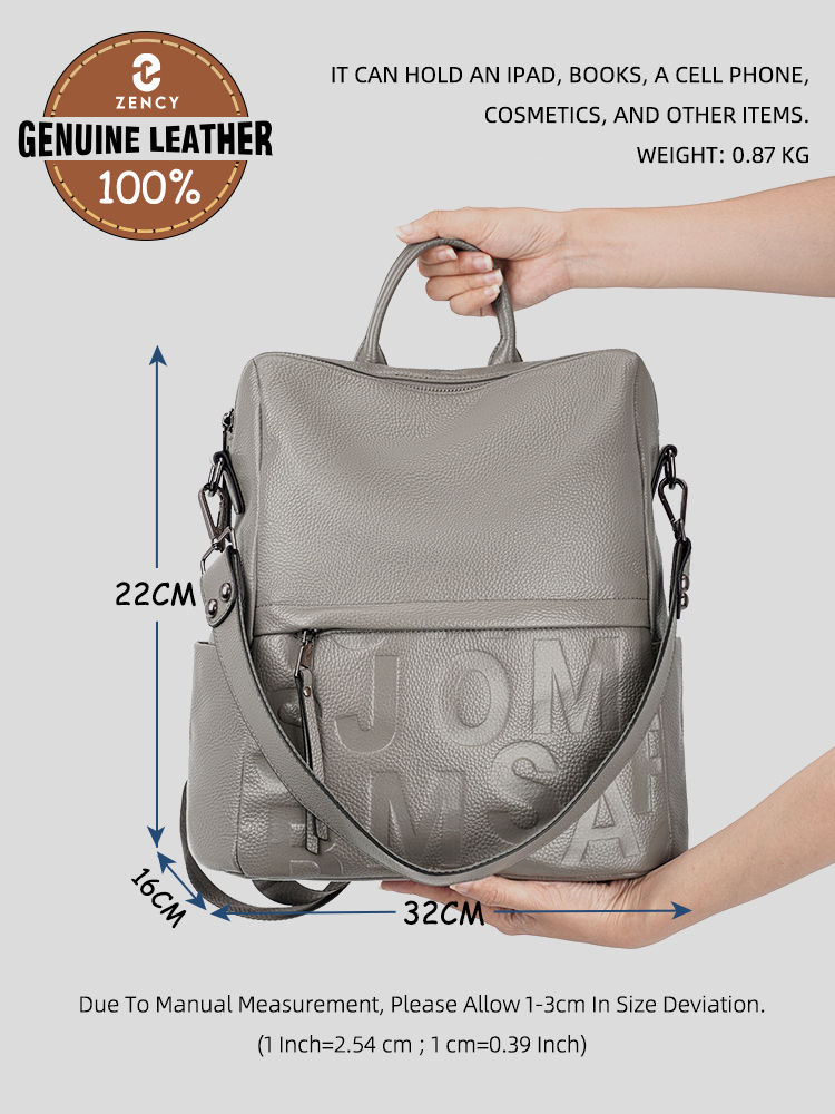 กระเป๋าเป้หนังแท้ Zency Premiu - Genuine Leather Backpack บทวิจารณ์และราคา