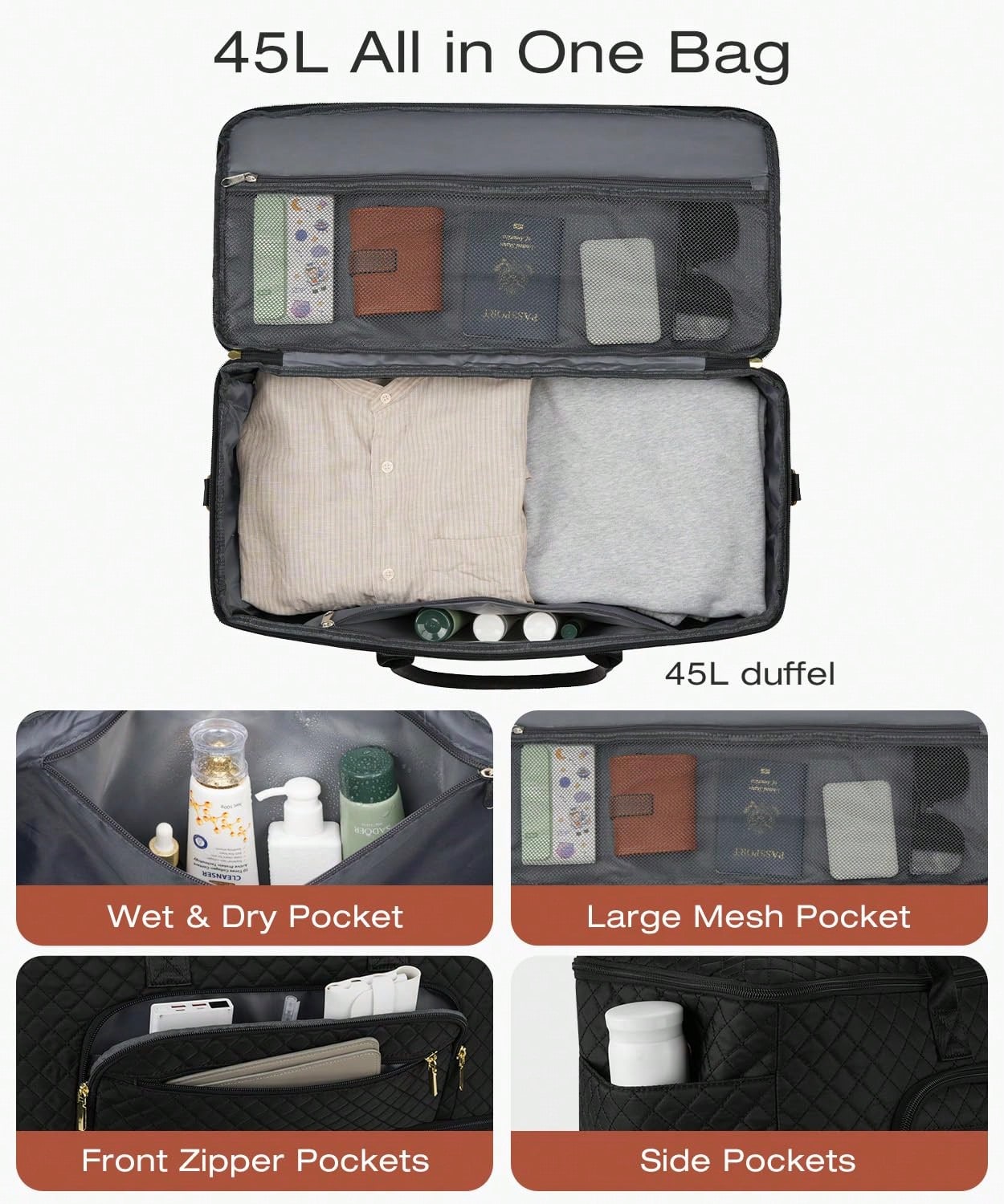 ชุดกระเป๋าเดินทางอเนกประสงค์ 2 - Weekender Bag Duffle บทวิจารณ์และราคา
