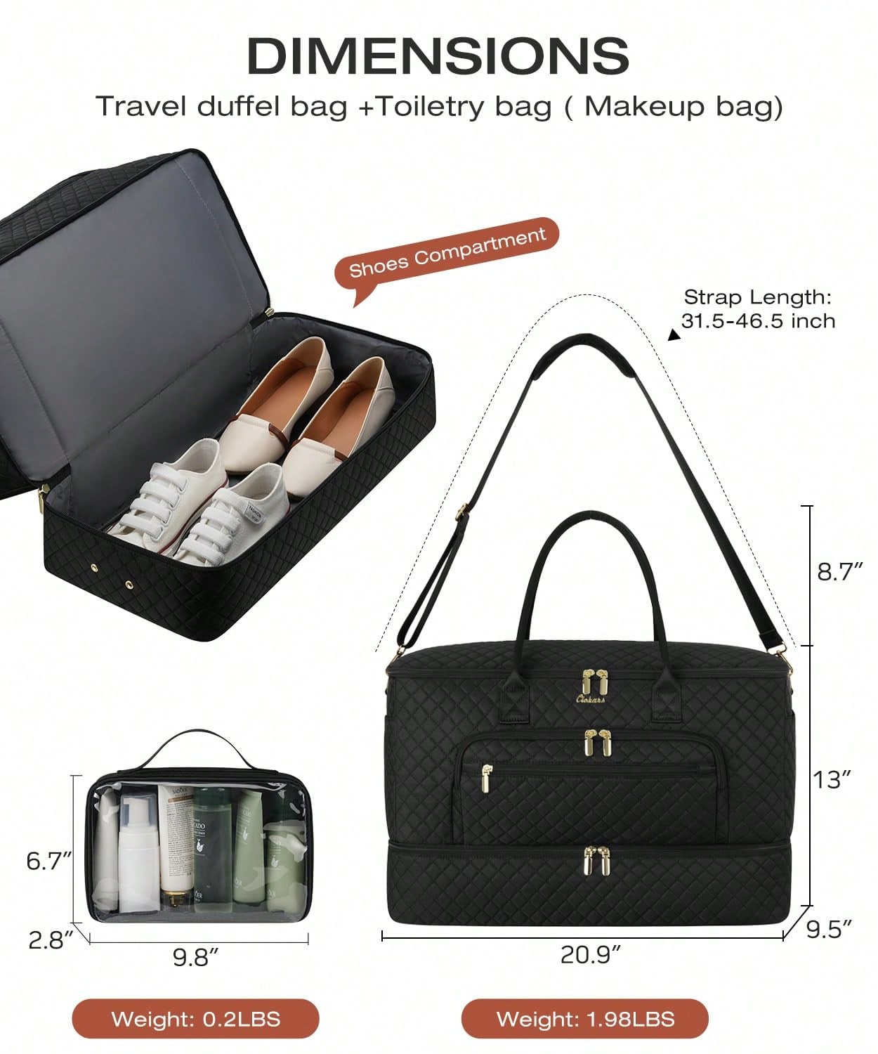 ชุดกระเป๋าเดินทางอเนกประสงค์ 2 - Weekender Bag Duffle บทวิจารณ์และราคา
