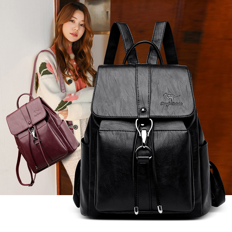 กระเป๋าเป้สะพายหลังป้องกันการโ - Genuine Leather Backpack บทวิจารณ์และราคา