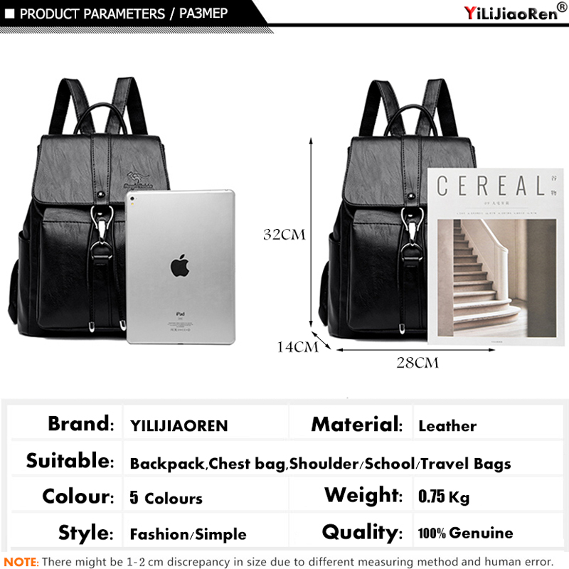 กระเป๋าเป้สะพายหลังป้องกันการโ - Genuine Leather Backpack บทวิจารณ์และราคา