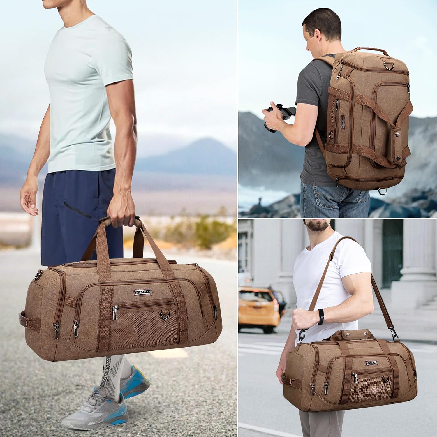 กระเป๋าผ้าแคนวาสสำหรับผู้ชาย 3 - Weekender Bag Duffle บทวิจารณ์และราคา
