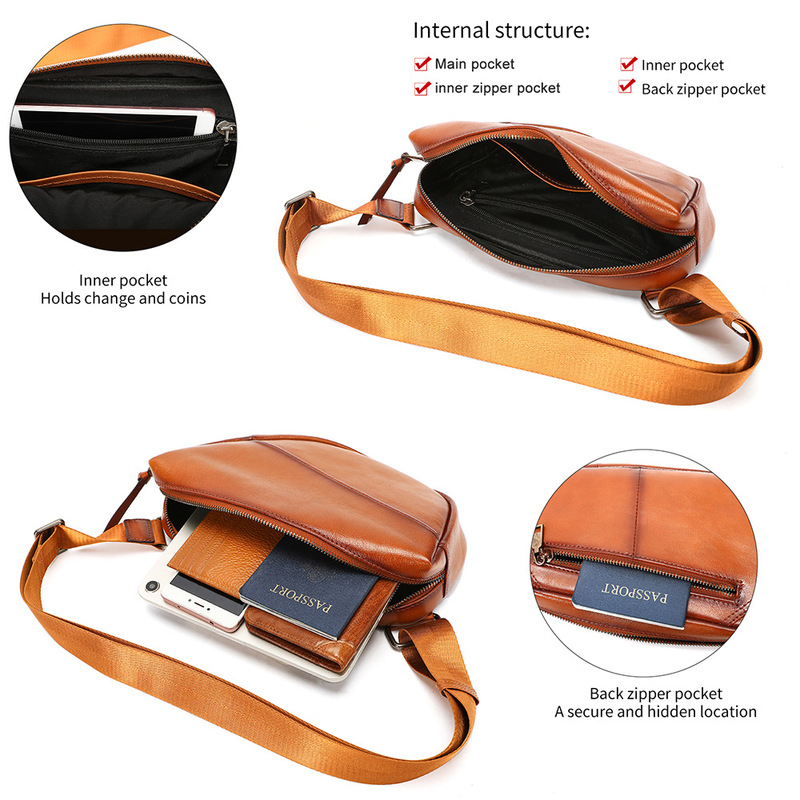 กระเป๋าคาดหน้าอกผู้ชายหนังแท้ส - Saddle Bag Distressed บทวิจารณ์และราคา
