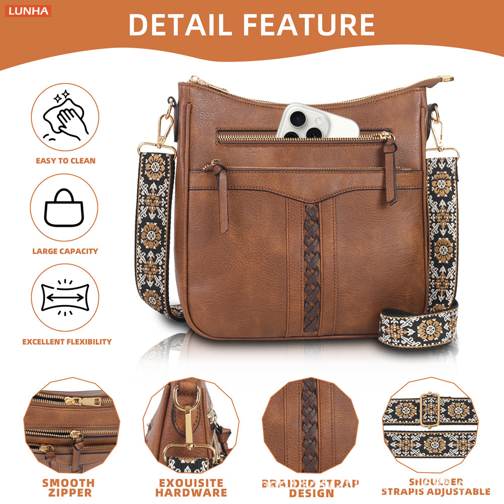 กระเป๋าสะพายข้างทรงถังแบบถักสไ - Saddle Bag Distressed บทวิจารณ์และราคา