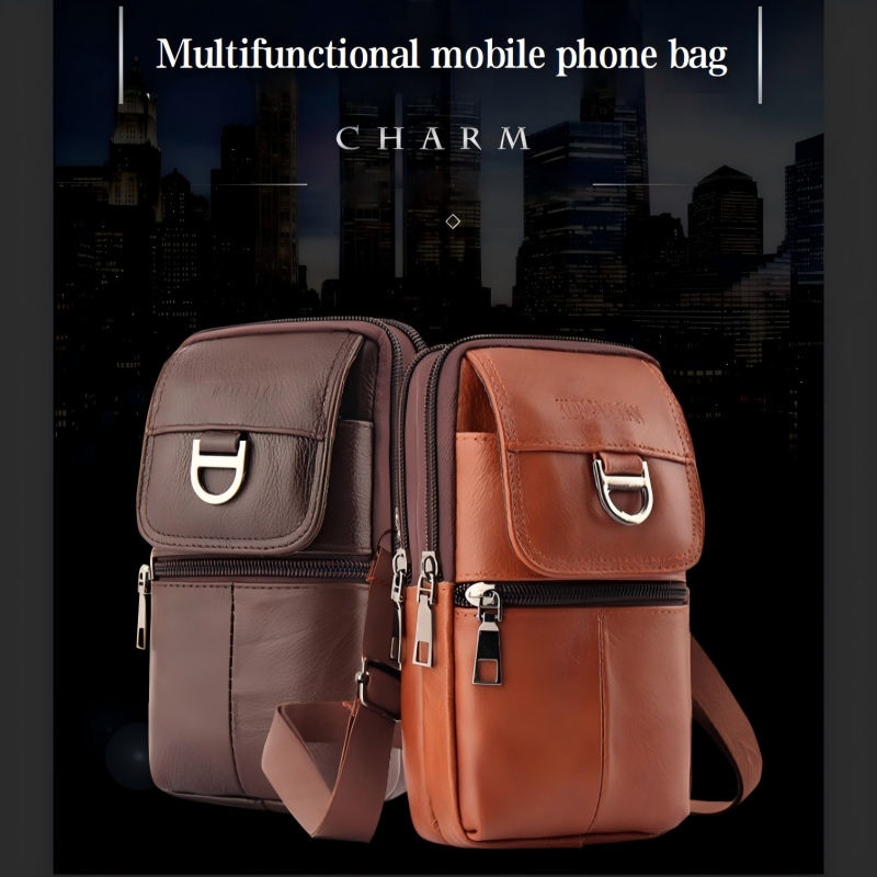 กระเป๋าคาดเอวหนังสำหรับผู้ชาย  - Genuine Leather Backpack บทวิจารณ์และราคา